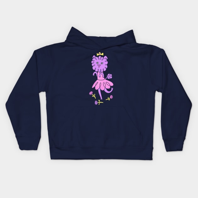 Poodle Ballerina Kids Hoodie by Rileyer